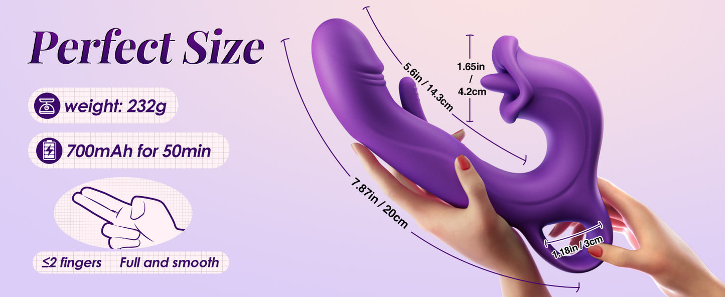 Vibrator Sex Toys  Women Sex Toys with 7 Flapping & Vibrating & Licking Adult Toys Nipple