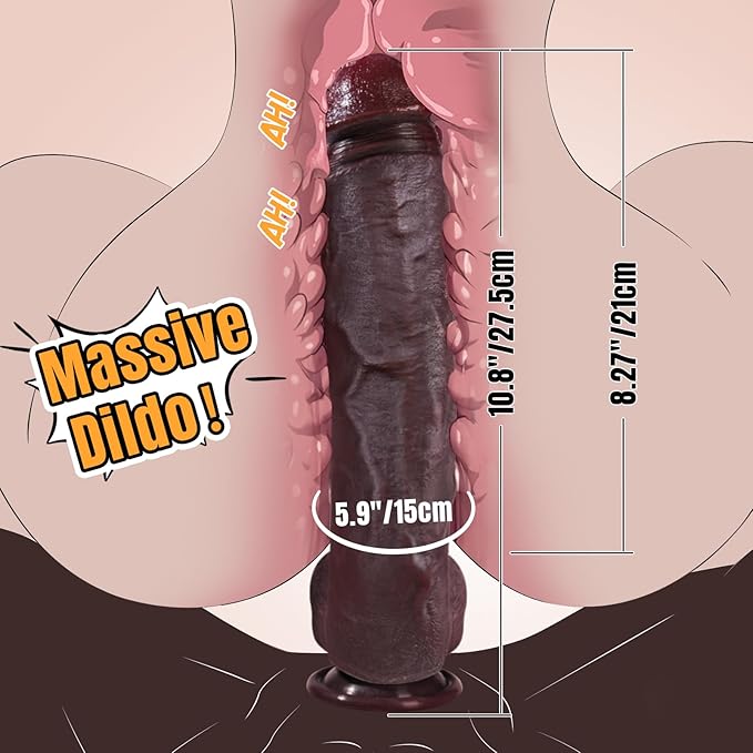 Sex Toys 10.8" Silicone Brown Coocfan Sex Toys for Women Men Couples